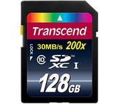 Transcend TS128GSDXC10 - Tarjeta de Memoria SDXC de 128 GB (Clase 10)