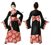 Atosa disfraz geisha kimono negro niña infantil 5 a 6 años