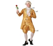 Atosa | Disfraz de Cortesano Dorado para Hombre | Elegancia Histórica y Estilo Real | Traje Completo | Chaqueta, Camisa y Pantalón | Inspirado en la Moda de Época | Ideal para Carnaval y Eventos | XL