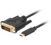 Lanberg ca-cmdv-10cu-0018-bk adaptador de cable de vídeo 1,8 m usb tipo c dvi-d negro