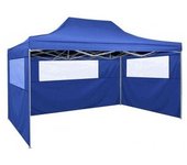 vidaXL Carpa Pleglable Con 3 Paredes 3x4.5 M Azul