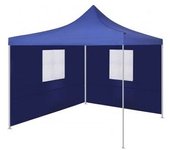 vidaXL Cenador Plegable Con 2 Paredes Azul 3x3 M