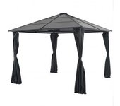 vidaXL Cenador Con Cortinas Aluminio 3x3 M Negro