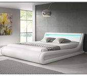 Cama de matrimonio con canapé Parisina en color blanco (160x200cm)