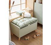 VERTBAUDET Caja para juguetes Confetti verde oscuro liso