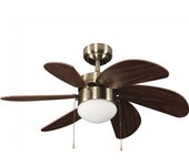 Ventilador de techo con luz basic marrón