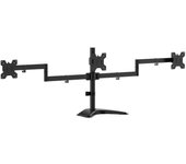 Aisens Soporte de Mesa con Peana Eco Giratorio e Inclinable para 3 Monitores 10kg de 13-27 Negro
