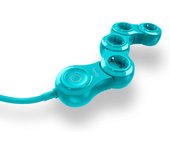 Quirky Pivot Power Regleta Flexible 6 Tomas con Interruptor Turquesa