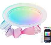 Ksix Sfera Plafón Smartled, Diseño Redondo, Altavoz, Rgbic + Cct, Ø49x8cm, 4500 Lm, 34,9 W, App Tuya, Blanco