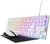 Trust GXT 794W Pack Gaming Teclado TKL RGB Blanco + Ratón Inalámbrico RGB Blanco + Alfombrilla Negra