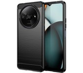 Max Power Digital Funda Fibra De Carbono Para Xiaomi Redmi A3 / Poco C61 Antigolpes Silicona Negra