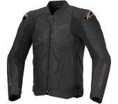 Alpinestars Dusk Chaqueta de cuero para moto - Negro Oro (52)