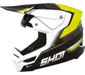 Shot Race Tracer Casco de motocross - Negro Blanco Amarillo (S)