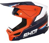 Shot Race Tracer Casco de motocross - Negro Blanco Naranja (S)