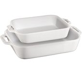 Staub Ceramique Set de bandejas horno M/L 2-pzs, Blanco