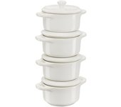 Staub Ceramique Set de cocotte 4-pzs, redondo, Blanco marfil, Cerámica