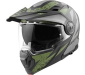 Bogotto FG-102 Safari Casco de enduro de fibra de vidrio - Negro Gris Verde (XL)