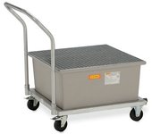 CEMO Cubeta colectora rodante de PFV, con rejilla de acero, LxAxH 1090 x 860 x 1080 mm
