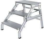 eurokraft pro Escalerilla de montaje para cargas pesadas, ESTÁNDARD, carga máx. 300 kg, 3 peldaños