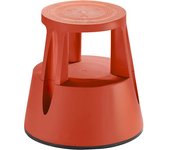 Twinco Taburete rodante de plástico irrompible, carga máx. 150 kg, altura con carga 410 mm, rojo, a partir de 3 unid.