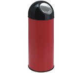 kaiserkraft Cubo de basura con trampilla, acero, capacidad 55 l, recipiente interior galvanizado, rojo