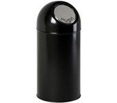 kaiserkraft Cubo de basura con trampilla, acero, capacidad 40 l, recipiente interior galvanizado, negro