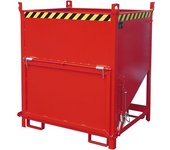 eurokraft pro Silo, capacidad 1 m³, con trampilla frontal, rojo vivo RAL 3000