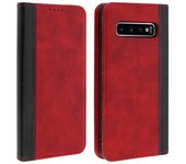 Avizar Funda Cartera Función Soporte Roja para Samsung Galaxy S10 Plus