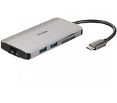 D-Link DUB-M810 Hub 8 en 1 Lector SD/MicroSD/HDMI 4K/USB-C/USB 3.0/RJ45