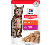 85 g Hill's Science Plan Adult Ternera Sobre en Salsa para gatos
