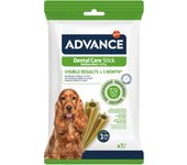 7 barritas Advance Dental Care Stick Medium y Maxi snack para perros