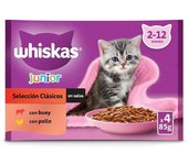 24 sobres x 85 g Whiskas Carnes en Salsa en Bolsita para Gatitos ¡Pack ahorro!