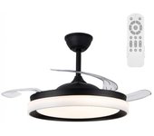 Ventilador led con aspas retráctiles nestera eco negro cct dim (45w)