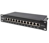 Digitus Panel de Parcheo 12 Puertos CAT 6A 1U Negro
