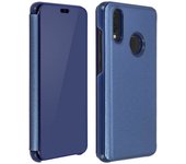 Avizar Funda Libro Translúcida Efecto Espejo Azul para Huawei P20 Lite