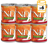 6x285Grs Pack Latas Farmina Nd Dog Pumpkin Comida Húmeda Para Perros Con Pollo 6x285grs