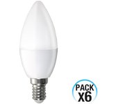Pack 6 Bombillas LED Vela E14 6W Equi.40W 470lm 15000H 1Primer Leader