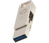Pendrive PNY HPFD206C-64 64GB USB Type-A USB Type-C 100MBs Plata