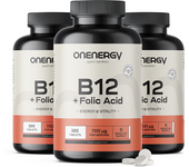 OnEnergy 3x Vitamina B12 + ácido fólico, en total 1095 comprimidos