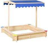 Outsunny Arenero para niños bicolor 120 x 120 x 120 cm