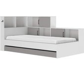 Diagone Cama con almacenaje 90 x 200 cm - blanco y gris