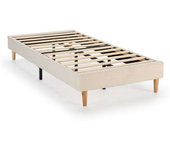 HOMN Base tapizada 90x190 cm tela borreguito beige