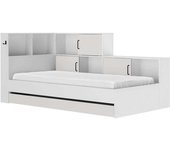 Diagone Cama con almacenaje 90 x 200 cm - blanco y gris
