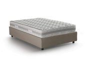 Talamo Italia Cama doble en ecopiel gris tórtola 120x200 cm