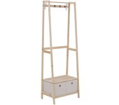 Homcom Perchero con zapatero marrón 58 x 36 x 168 cm