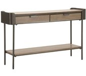 Mauro Ferretti Consola de metal y madera marrón 120x31x72 cm