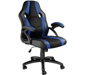 Tectake Silla de oficina benny poliuretano negro/azul