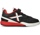 Munich - Zapatilla de fútbol sala Rondito Cordones Elásticos Niño, Unisex, Negro, 31