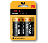 pila kodak alcalina xtralife d lr20 blister 2    (ecotasas incluidas)