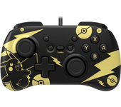 gamepad hori controller mini pikachu - negro dorado